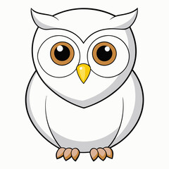 White Owl Vector Art