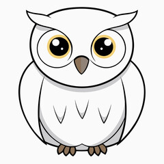 White Owl Vector Art