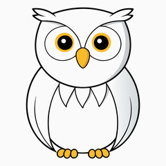 White Owl Vector Art