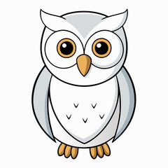 White Owl Vector Art