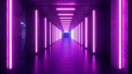 Fototapeta premium Neon Light Corridor