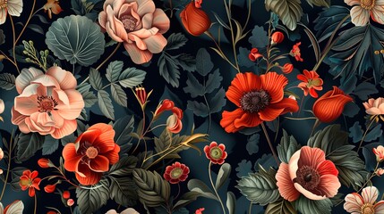 Fototapeta premium vintage floral pattern wallpaper