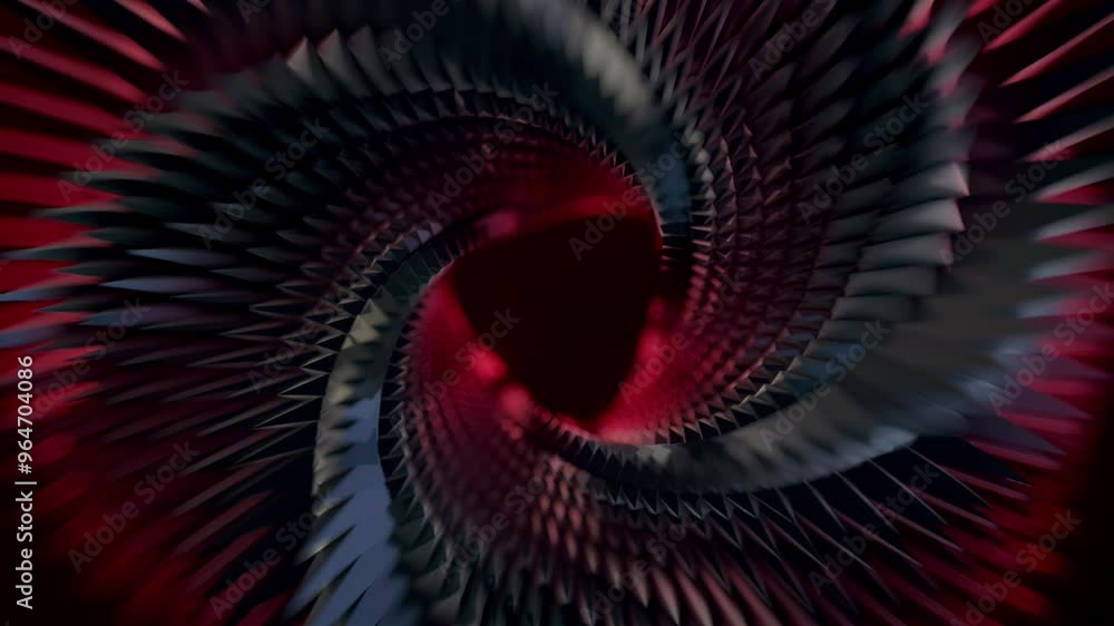 Poster background with infinite motion of a shiny figure. 3d rendering 4k