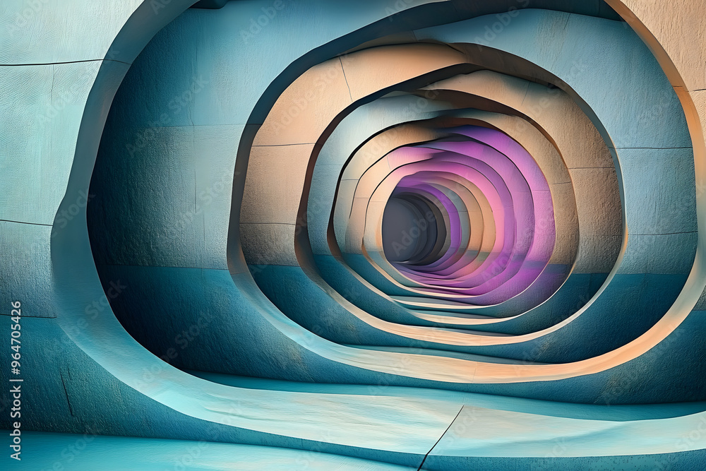 Poster 3d abstract rendering, the gateway to an unknown world of geometry and texture