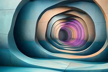 Fototapeta premium 3D abstract rendering, the gateway to an unknown world of geometry and texture