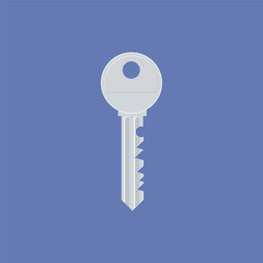 Real estate metal key design. Vector illustration isolated on white background