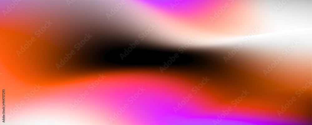 Poster a vibrant and colorful abstract image with a central black void, surrounded by swirling shades of pi