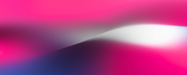 A vibrant abstract background featuring a smooth gradient that transitions from deep pink to white and blue, with a subtle curve adding a sense of movement and dynamism.