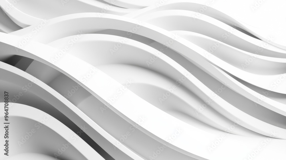 Wall mural abstract white waves