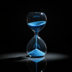hourglass on black