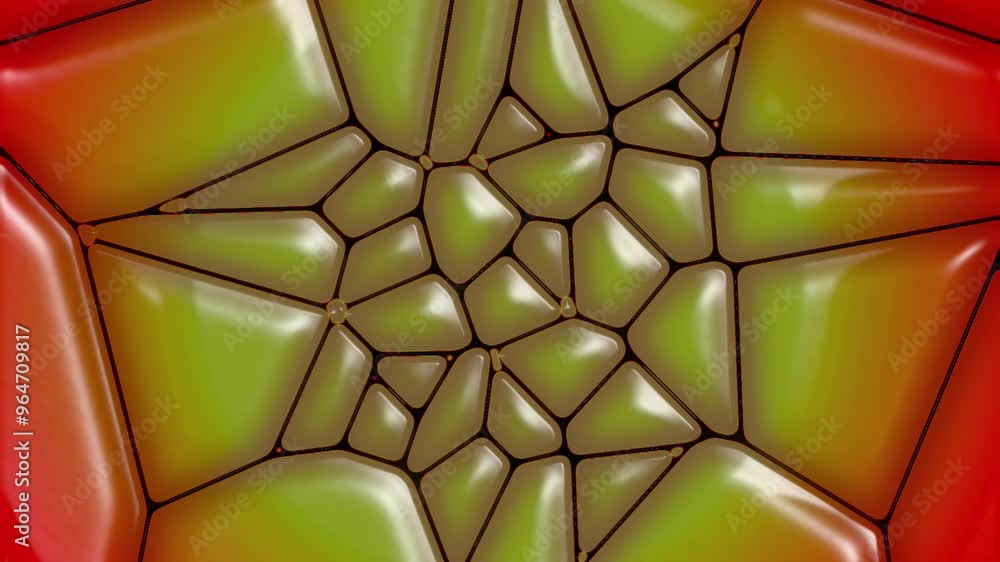 Poster Colorful 3d rendering loop animation of a vibrant organic structure 4K