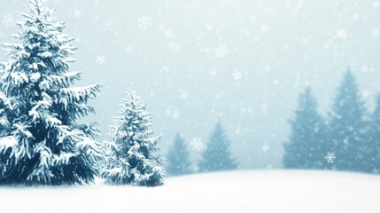 Fototapeta premium Winter Wonderland with Snowy Trees