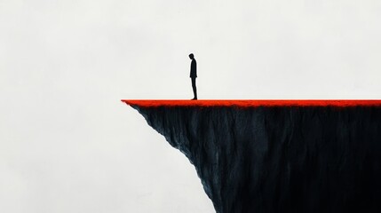 A Tense Journey: Depressed Soul Moving Unknowingly Toward the Abyss, Blind to the Danger on the Flat Path