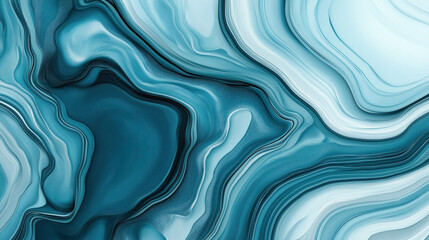 Obraz premium Abstract fluid art with blue and teal color waves. Perfect for backgrounds, wallpapers, and artistic designs. The flowing lines create a soothing and dynamic aesthetic.