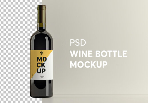 Studio photography style wine bottle label mockup - Outdoor store or restaurant logo sign mockup  - generative ai image