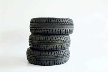 a stack of four tires sitting on top of each other