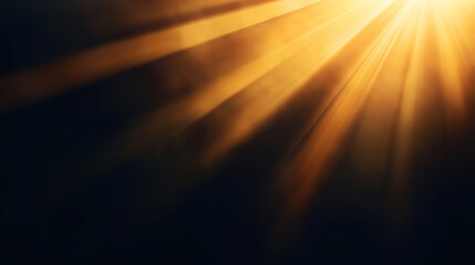 Abstract image featuring beams of warm golden light radiating through a dark, smoky background. The light creates a sense of warmth and illumination against the dark backdrop.