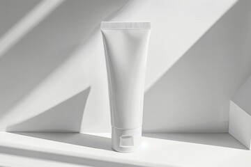 a tube of cream sitting on top of a white table