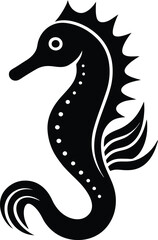 Elegant Sea Horse Floating in Tranquil Waters Vector Illustration
