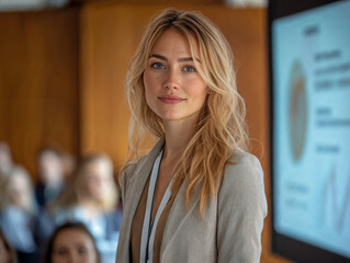 Professional Businesswoman Leading a Presentation
