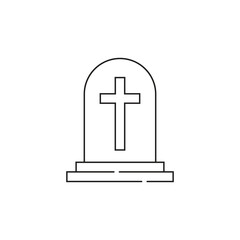 Fototapeta premium Minimalist rip gravestone icon depicting death