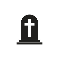 Obraz premium Minimalist rip gravestone icon depicting death