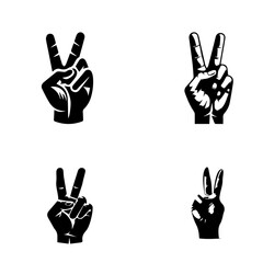 Fototapeta premium Victory icon, victory silhouette on white background