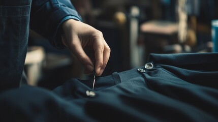 Tailoring Perfection: Button Sewing