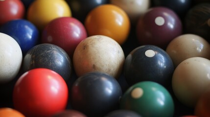 Colorful Pool Balls Close-Up