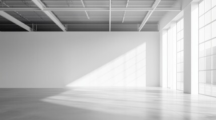 Blank white interior room background, empty white walls.