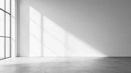 Blank white interior room background, empty white walls.