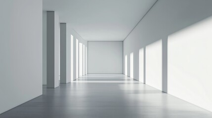 Blank white interior room background, empty white walls.