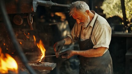 Fototapeta premium Artisan Blacksmith at Work