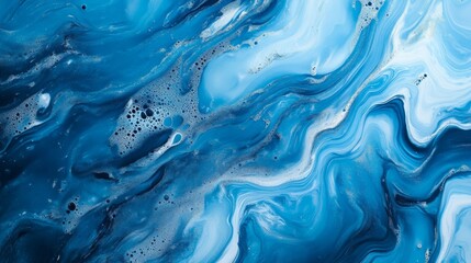 Fluid Blue Abstract Art