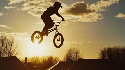 Obraz premium BMX Rider at Sunset