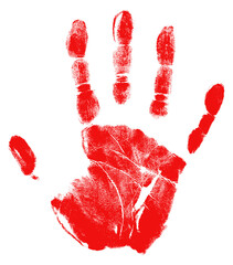 Handprint painted identity fingers and palm