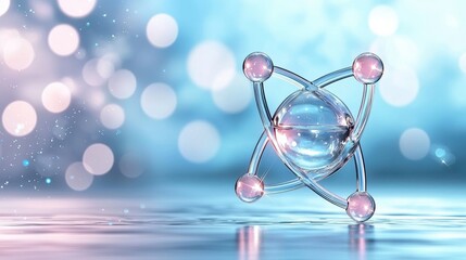 Illuminating Educational Concepts: Crystal Clear Science Symbols Depicting Atomic Structure Aesthetics