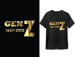 Celebrating the Era of 1997-2012 with a Striking Black and Gold T-Shirt Design. vector