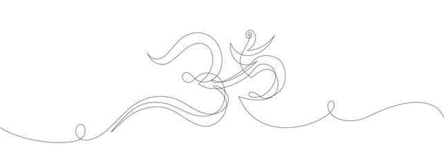 Aum, om symbol of spiritual zen line art. Hindu, god symbol for state of mind meditation, yoga