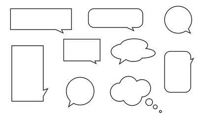 set of speech bubbles