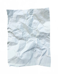 Crinkled White Paper Note with Clip on White Background