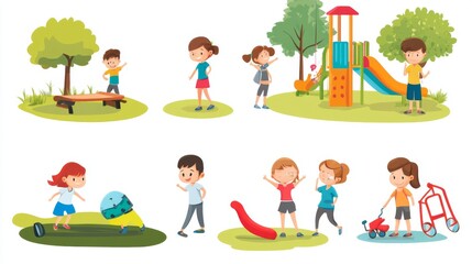 Fototapeta premium Kids Playing in the Park