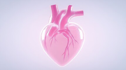 Obraz premium A heart is shown in pink with a white background