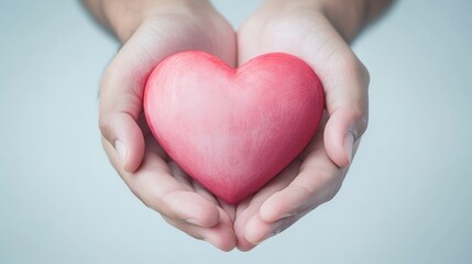 Fototapeta premium A person is holding a heart in their hands