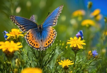 Obraz premium vibrant ecosystems showcasing resilience growth through lush diverse flourishing habitats colorful landscape, nature, flora, fauna, colors, diversity