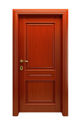 A beautifully crafted wooden door, showcasing fine details and a rich mahogany finish, perfect for home or office use.