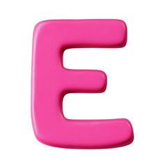 A vibrant pink letter E designed with a smooth, glossy finish, perfect for educational materials or creative projects.