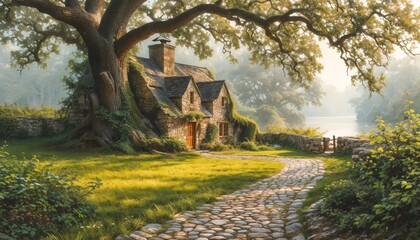 Obraz premium old house in the forest