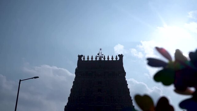 Amritaghateswarar Abirami Temple. down angle view. Thirukadaiyur, Tamil Nadu, India