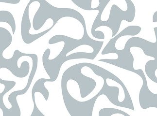 Abstract seamless pattern with dots, stains, loop, blots. Irregular spots organic shape